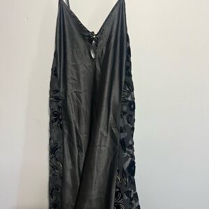 Vintage Black Silk Sleep Gown